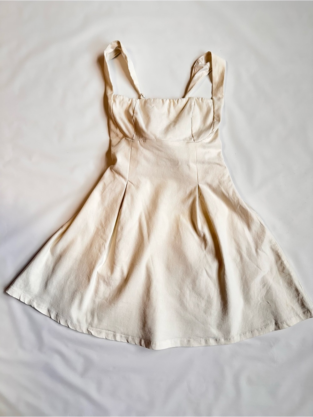 Showpo Cream A-Line Mini Dress